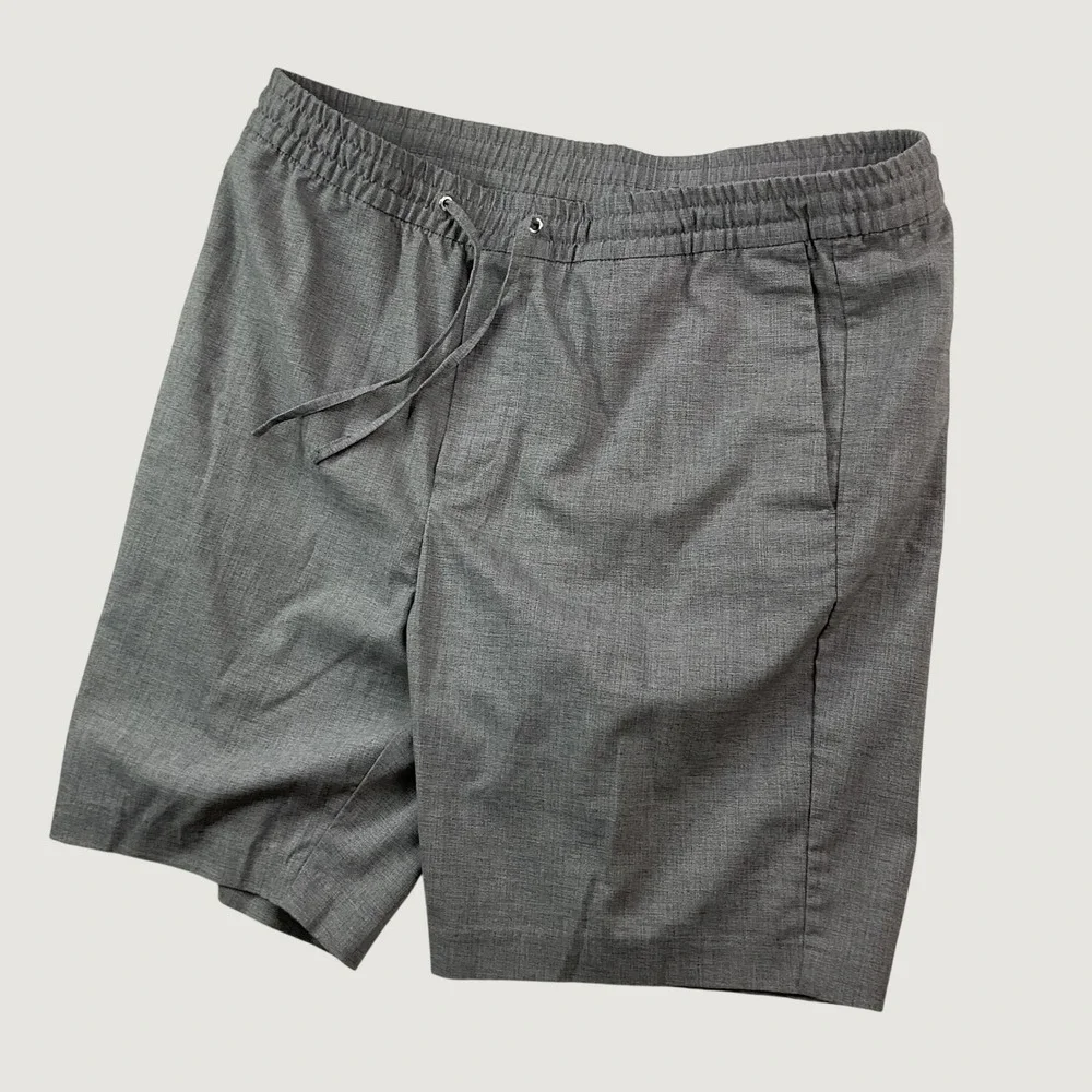 HM Shorts Mens Sz L Regular Fit Elastic Waist Drawstring Grey Heathered
